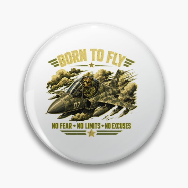 Item preview, Born To Fly Bear Pilot Military Jet Shirt designed and sold by Aimetoi.