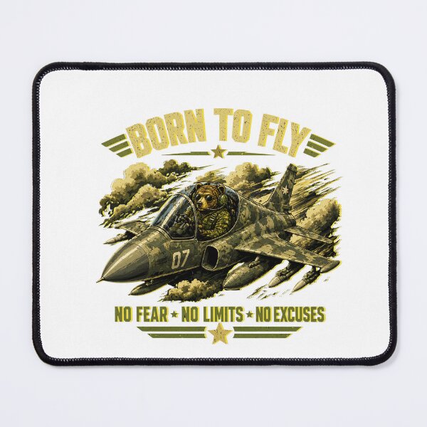 Item preview, Born To Fly Bear Pilot Military Jet Shirt designed and sold by Aimetoi.