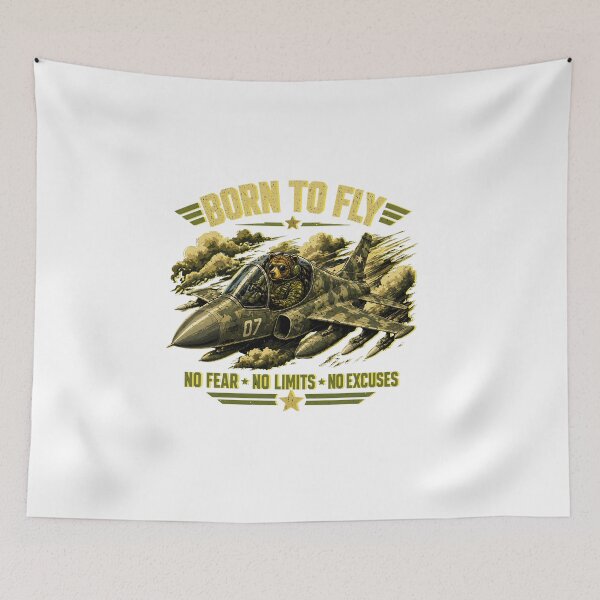 Item preview, Born To Fly Bear Pilot Military Jet Shirt designed and sold by Aimetoi.
