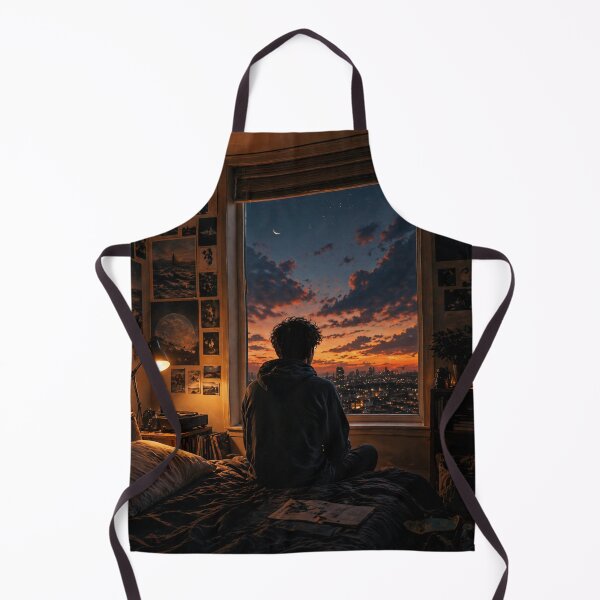 Item preview, Dreamer Teen Bedroom Window at Sunset – Moody Urban Night Aesthetic Poster designed and sold by DrizzyV.