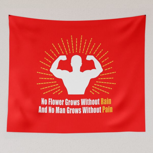 Item preview, No Flower Grows Without Rain No Man Grows  Without Pain | Gym Motivation Bodybuilding  Inspirational Quote Gift designed and sold by Dziridesign.