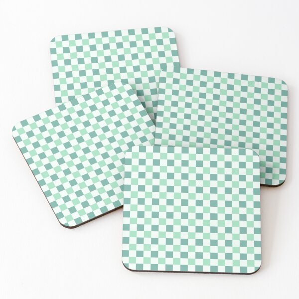 Item preview, Mint cream, seafoam & green sheen checkered designed and sold by Mint + Midnight.