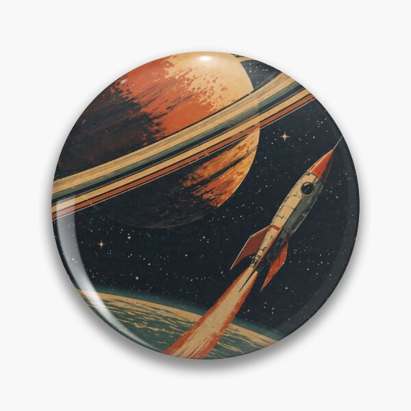 Item preview, Retro Space Rocket Poster – Vintage Sci-Fi Saturn and Galaxy Illustration designed and sold by DrizzyV.