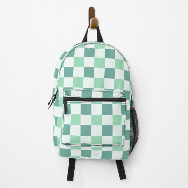 Item preview, Mint cream, seafoam & green sheen checkered designed and sold by Mint + Midnight.