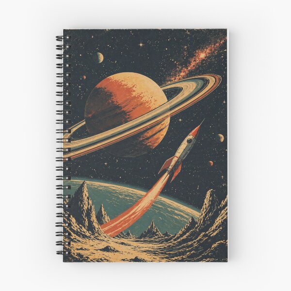 Item preview, Retro Space Rocket Poster – Vintage Sci-Fi Saturn and Galaxy Illustration designed and sold by DrizzyV.