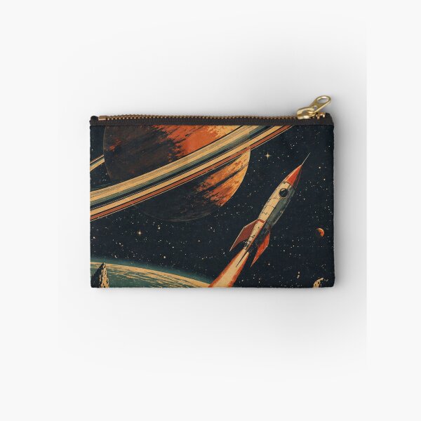 Item preview, Retro Space Rocket Poster – Vintage Sci-Fi Saturn and Galaxy Illustration designed and sold by DrizzyV.