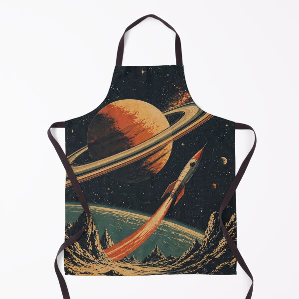 Item preview, Retro Space Rocket Poster – Vintage Sci-Fi Saturn and Galaxy Illustration designed and sold by DrizzyV.