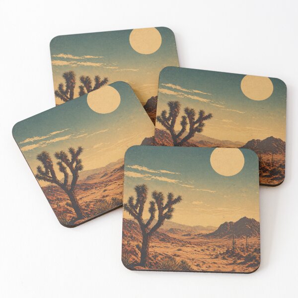 Item preview, Arid Desert Landscape Poster – Vintage Retro Desert Sun Illustration designed and sold by DrizzyV.
