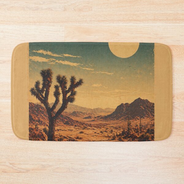 Item preview, Arid Desert Landscape Poster – Vintage Retro Desert Sun Illustration designed and sold by DrizzyV.