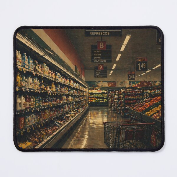 Item preview, Retro Supermarket Aisle Poster – Vintage Grocery Store Night Scene designed and sold by DrizzyV.