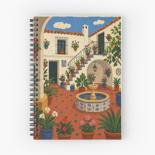 Item preview, Naïve Andalusian Patio Poster – Colorful Spanish Courtyard Illustration designed and sold by DrizzyV.