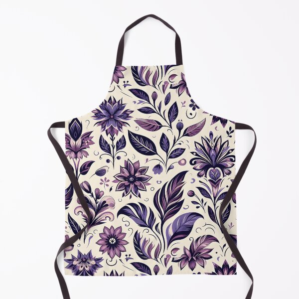 Item preview, Purple Botanical Folk Floral Pattern Art designed and sold by Apex Designs.