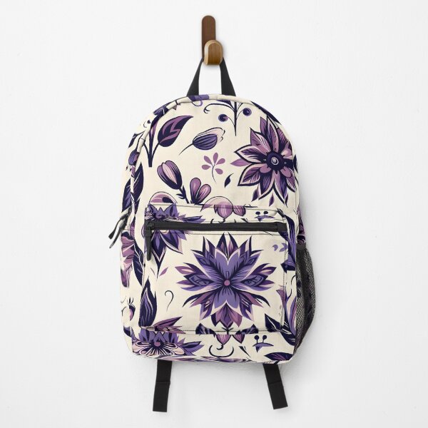 Item preview, Purple Botanical Folk Floral Pattern Art designed and sold by Apex Designs.