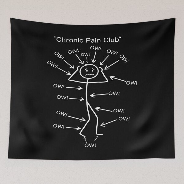 Item preview, Ow Arrows Chronic Pain Stick Figure Humor designed and sold by FreshVibe Prints.
