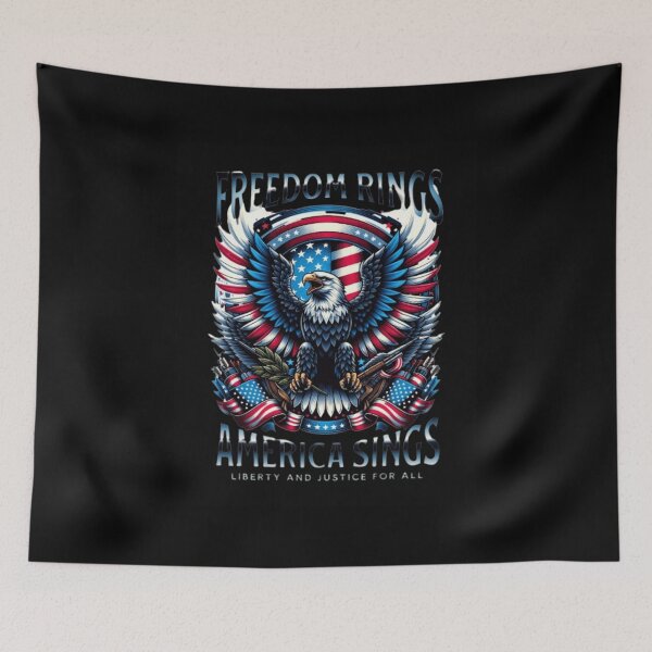 Item preview, American Eagle Freedom Wings Patriotic USA Flag Vintage Style designed and sold by Creative Fashion Designs.
