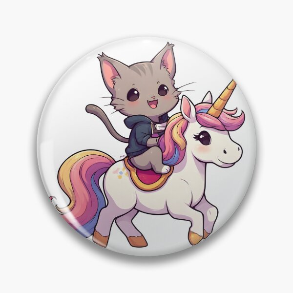 Item preview, Happy Kitten Riding a Colorful Unicorn – Cute Fantasy Cartoon designed and sold by Karolina’s Cozy Creations.