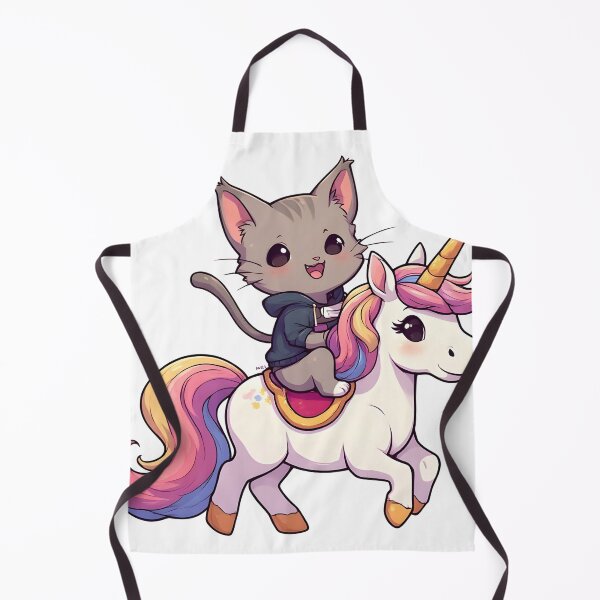 Item preview, Happy Kitten Riding a Colorful Unicorn – Cute Fantasy Cartoon designed and sold by Karolina’s Cozy Creations.