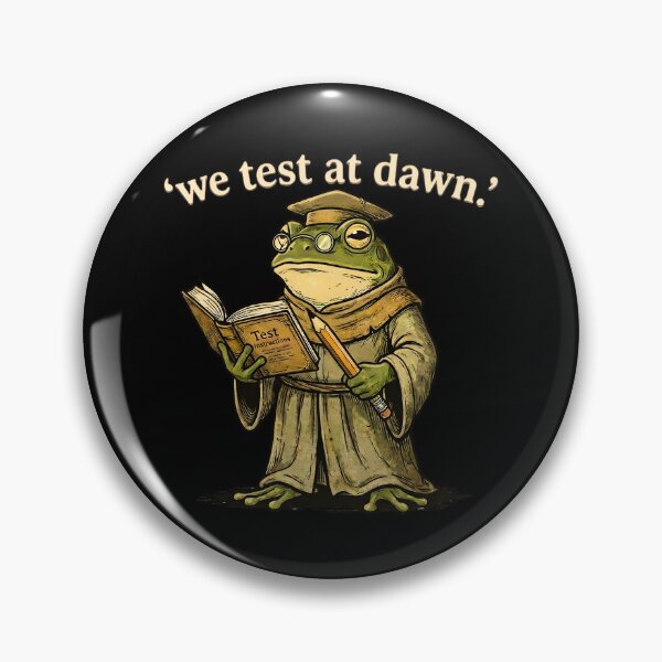 Item preview, We Test At Dawn Medieval Frog Teacher Meme Vintage Exam Humor Shirt designed and sold by LunaMagicStudio.