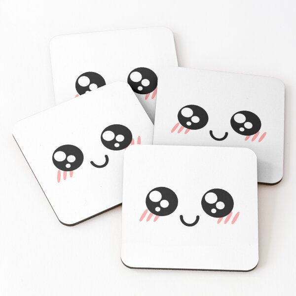 Item preview, Cute kawaii blushing smiling shiny eyes face designed and sold by BlushyPrint.