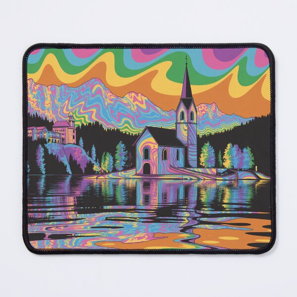 Item preview, A landscape with a lake in a psychedelic style. designed and sold by Lilashakti ⭐️ ⭐️ ⭐️ ⭐️ ⭐️.