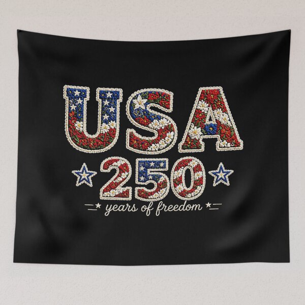 Artikelvorschau, USA 250 Jahre Patriotische Blumenmuster Amerikanische Flagge 4. Juli entworfen und verkauft von will freed18.