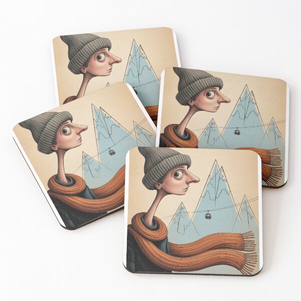 Item preview, The Alpine Wanderer – Chamonix France Surrealist Travel Poster designed and sold by LeQuirks.