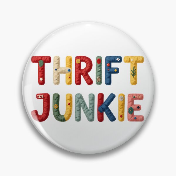 Item preview, THRIFT JUNKIE - IN COLORFUL FAUX LETTERING designed and sold by AlexOBrienArt.