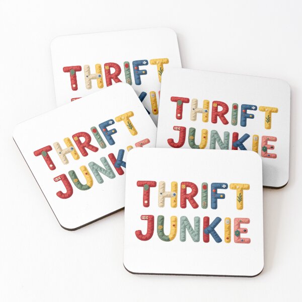 Item preview, THRIFT JUNKIE - IN COLORFUL FAUX LETTERING designed and sold by AlexOBrienArt.