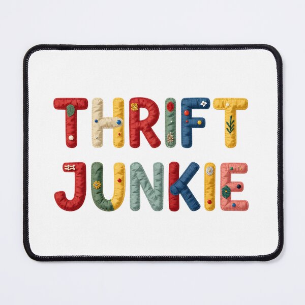 Item preview, THRIFT JUNKIE - IN COLORFUL FAUX LETTERING designed and sold by AlexOBrienArt.
