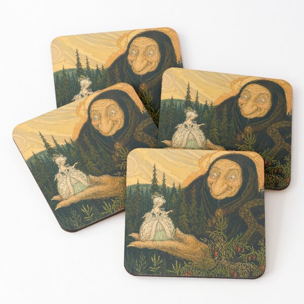 Item preview, Fairy Tale Illustration Art Nouveau Witch and Princess for Fantasy Art Lovers designed and sold by RickE.