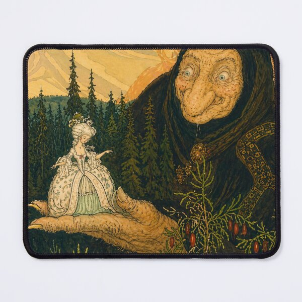 Item preview, Fairy Tale Illustration Art Nouveau Witch and Princess for Fantasy Art Lovers designed and sold by RickE.