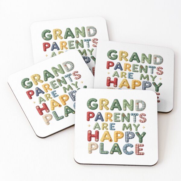 Item preview, GRANDPARENTS ARE MY HAPPY PLACE - IN FAUX LETTERING designed and sold by AlexOBrienArt.