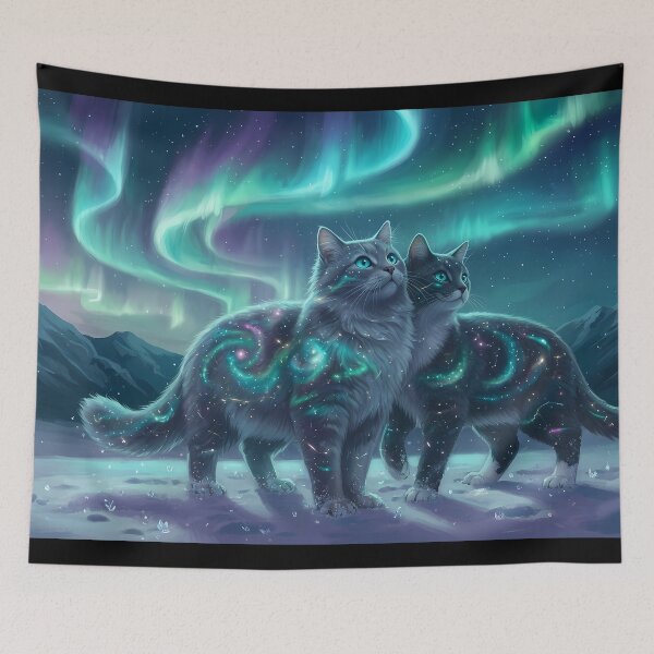 Item preview, Aurora Galaxy Cats designed and sold by RkskArt.