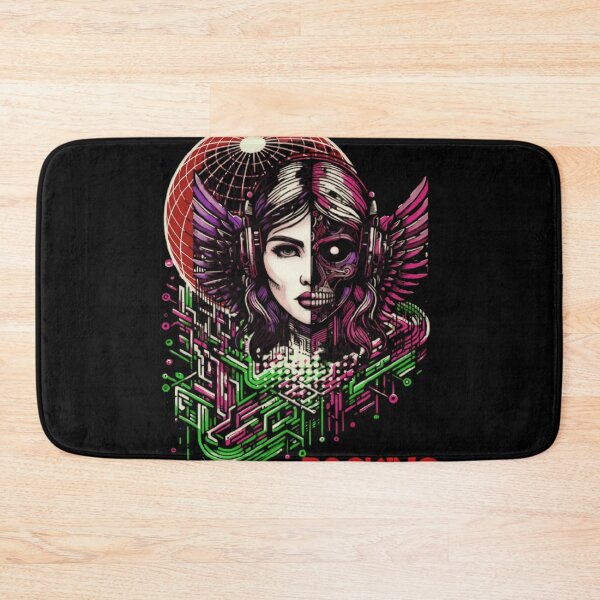Item preview, Cyberpunk Angel Headphones AI Girl Futuristic Tech Music Art designed and sold by Creative Fashion Designs.