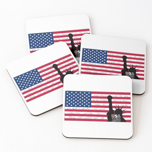 Item preview, USA FLAG - WITH LIBERTY - PLEDGE OF ALLEGIANCE - USA 250 designed and sold by evonbart.