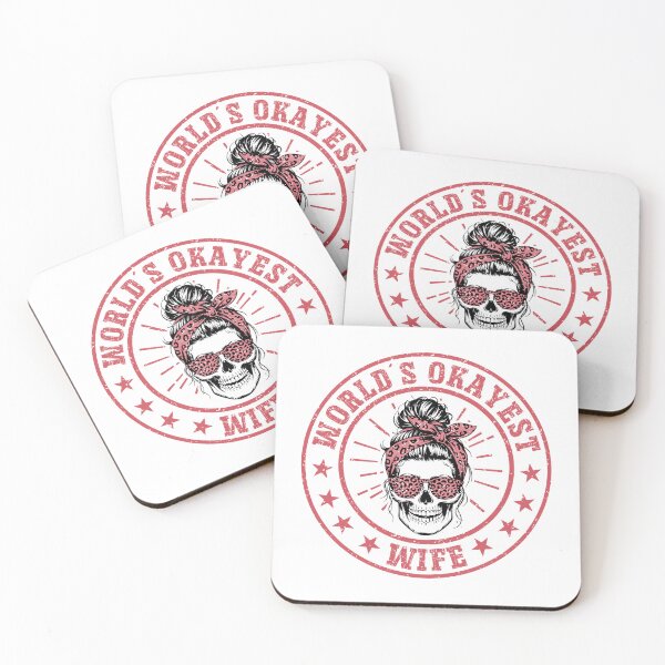 Item preview, World´s Okayest Mom Funny Skull Wife Retro Vintage Badge Cool Mom Gift Rocker Mom designed and sold by Dmetalx Art Apparel.