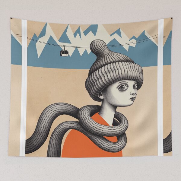 Item preview, Chamonix France Travel Poster | Surreal Alpine Character Art designed and sold by LeQuirks.