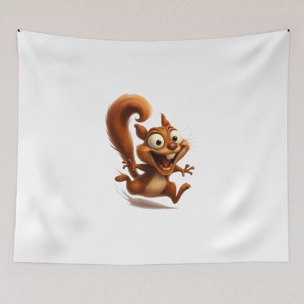 Item preview, Hyperactive Cartoon Squirrel – Funny 3D Animal Art designed and sold by WolfPixelRo.