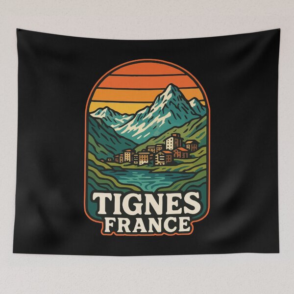 Item preview, Tignes France Retro Travel designed and sold by TomFrontierArt.