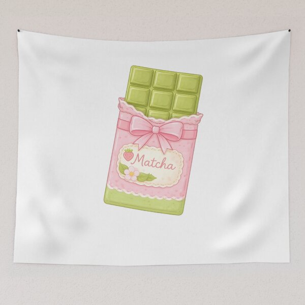 Item preview, Matcha Green Tea Chocolate Bar Pink Coquette Wrapper designed and sold by krystalRomanart.