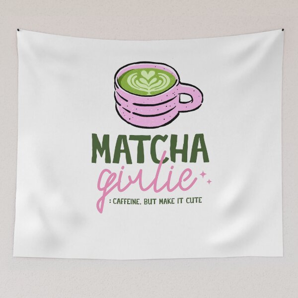Item preview, Matcha Girlie Caffeine But Make It Cute Pink Latte designed and sold by krystalRomanart.