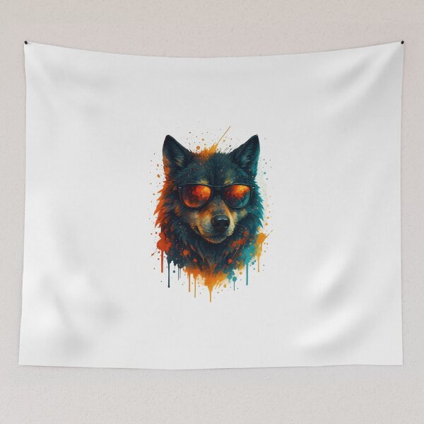 Item preview, Urban Graffiti Wolf with Sunglasses designed and sold by WolfPixelRo.
