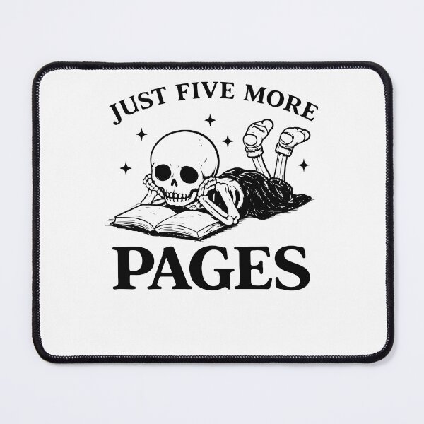 Item preview, Just Five More Pages Reading Skeleton Book Lover designed and sold by krystalRomanart.