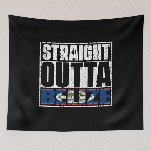Item preview, Straight Outta Belize Flag designed and sold by CosmoKitsch.