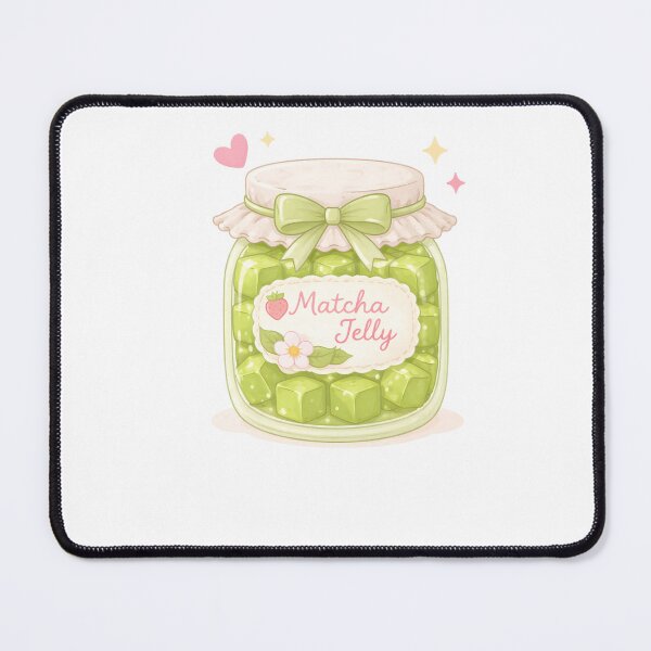 Item preview, Cute Matcha Jelly Cubes In Aesthetic Jar designed and sold by krystalRomanart.