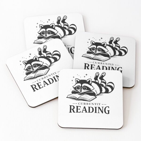 Item preview, Currently Reading Raccoon With Glasses Book Lover designed and sold by krystalRomanart.