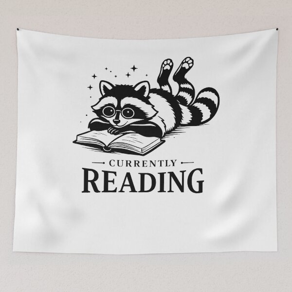 Item preview, Currently Reading Raccoon With Glasses Book Lover designed and sold by krystalRomanart.