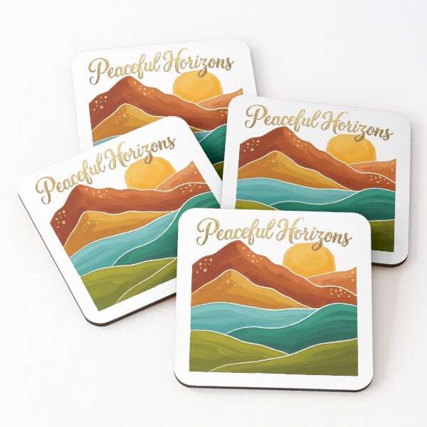 Item preview, Peaceful Horizons- Minimalist Watercolor Mountain Landscape designed and sold by Northern Glow Art.