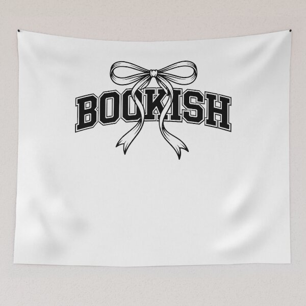 Item preview, Bookish Varsity Text With Coquette Ribbon Bow designed and sold by krystalRomanart.