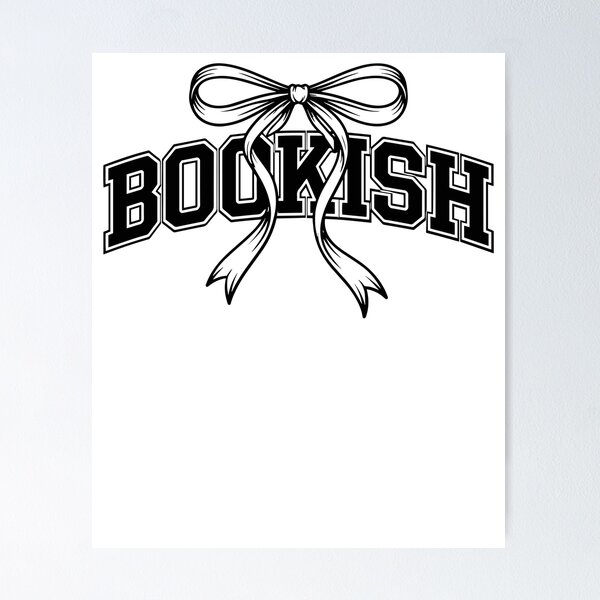 Item preview, Bookish Varsity Text With Coquette Ribbon Bow designed and sold by krystalRomanart.
